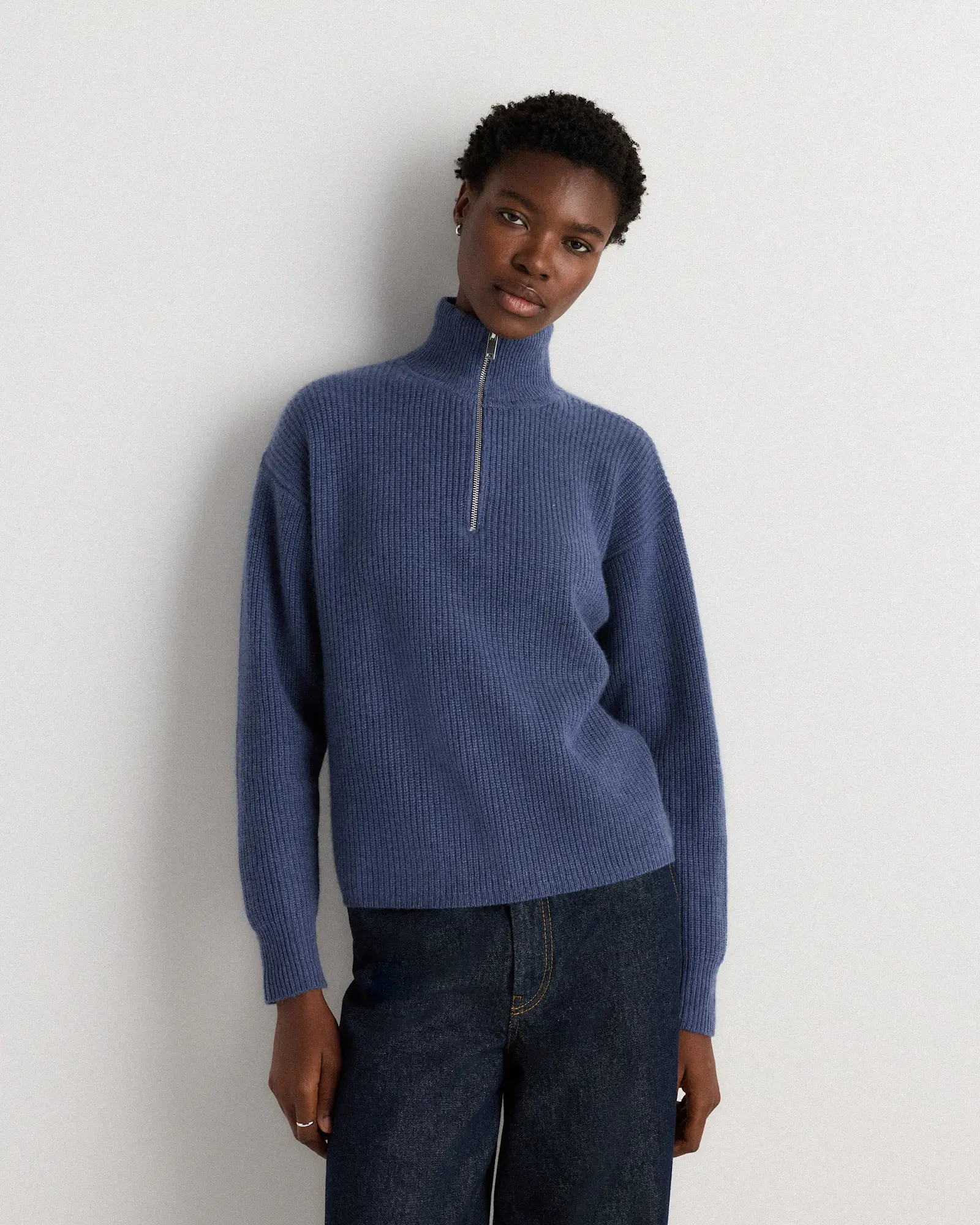 Mongolian Cashmere Fisherman Quarter Zip Sweater | Quince