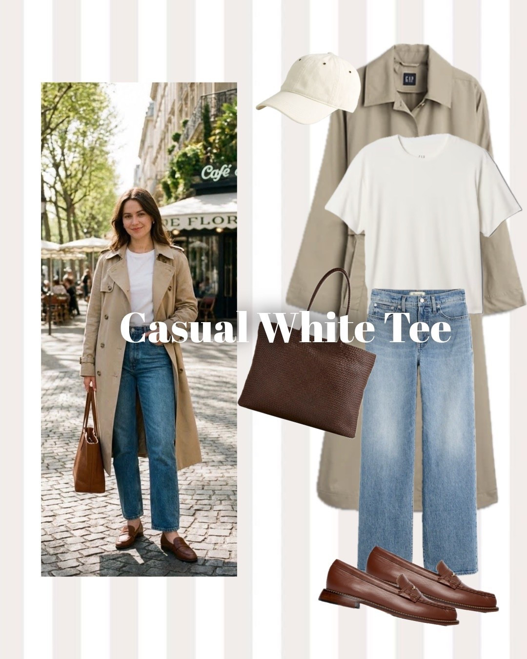 5 Trench Coat Looks to Recreate - Look 5 - Casual White Tee 

#LTKootd #LTKSeasonal #LTKTravel