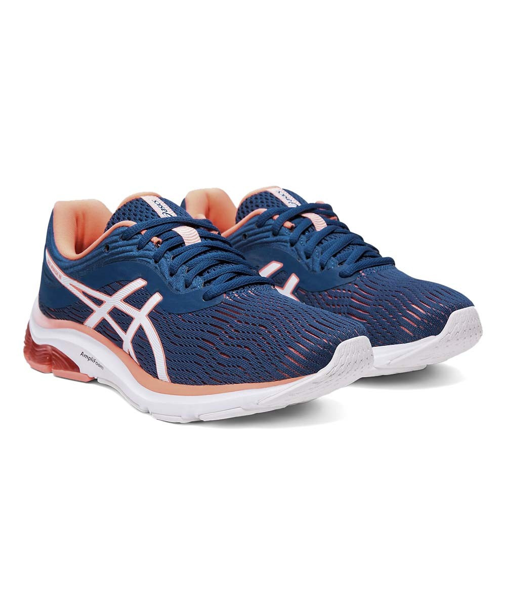 ASICS Women's Running Shoes Color: - Blue & Sun Coral Gel-Pulse 11 Running Shoe - Women | Zulily