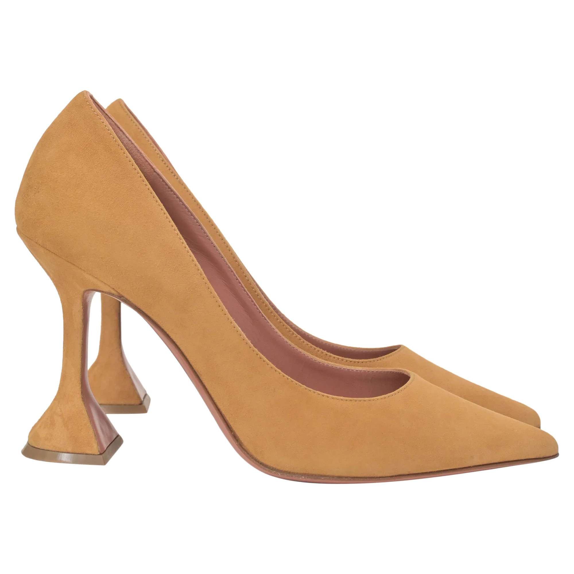 Amina Muaddi Ami Pumps 95 In Camel Suede | Shop Simon
