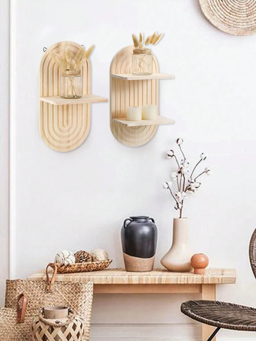1pc Bohemian Wall Mounted Bookshelf Creative Boho Wind Pine Hanging Rack Pine Wall Hanging Displa... | SHEIN