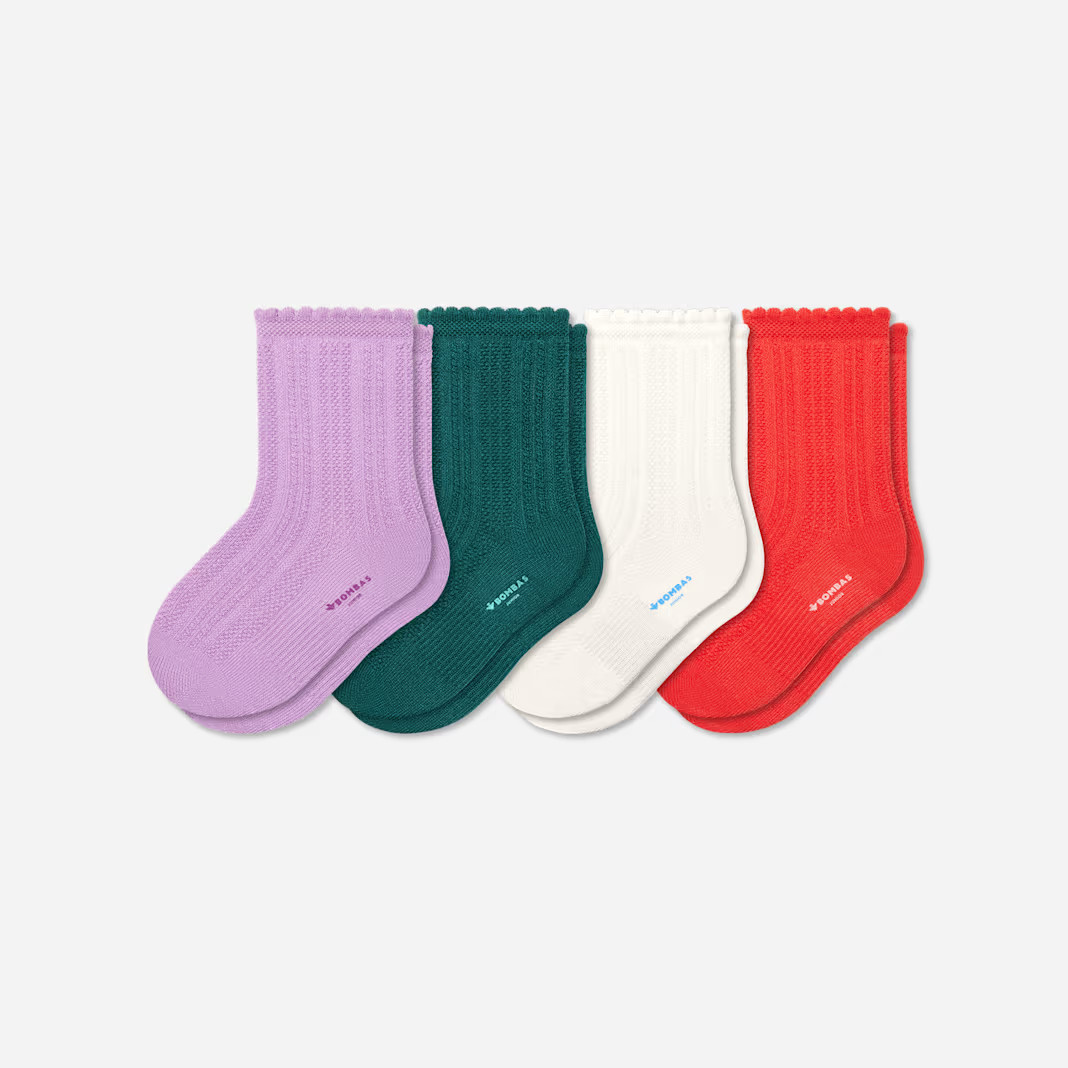 Junior Pointelle Calf Sock 4-Pack | Bombas