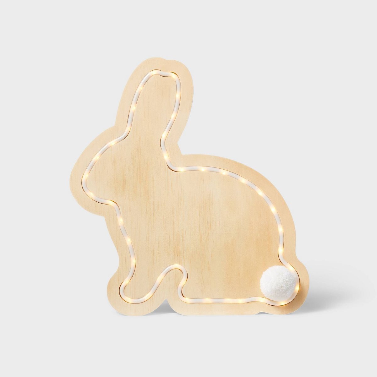 12" Easter Natural Wood Bunny with Faux Neon - Spritz™ | Target