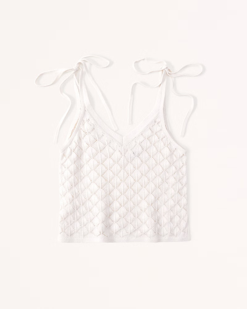 Pointelle Stitch Crochet Tank | Abercrombie & Fitch (US)