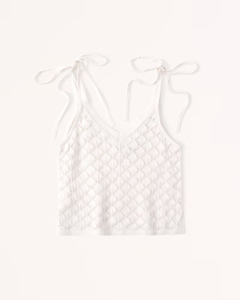 Pointelle Stitch Crochet Tank | Abercrombie & Fitch (UK)