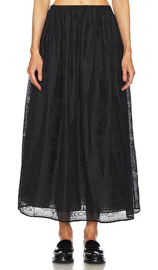 Handkerchief Midi Skirt in Black | Revolve Clothing (Global)