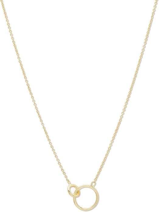 gorjana Women's Wilshire Charm Adjustable Necklace, 18k Gold Plated, Interlocking Circle Pendant | Amazon (US)