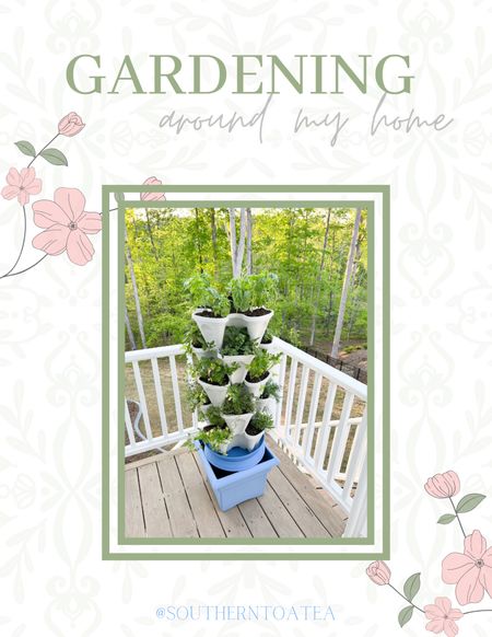 Gardening no matter the size of your yard! You can choose to just do the stacking pots and hand water or you can do this full set up and let it water itself every day! Perfect for a renter, someone in a townhouse or even someone who wants herbs and veggies up on your deck! 

#LTKhome #LTKSeasonal