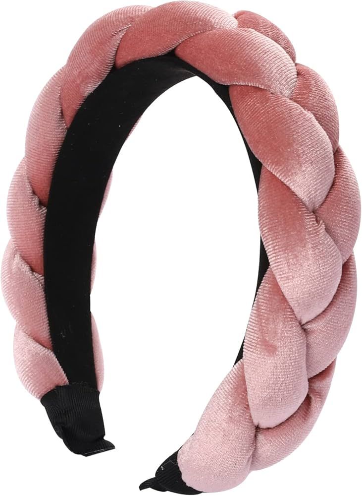 Vin Beauty Headbands for Women, Non-Slip Soft Solid Pink Thick Wide Solid Color Girls Hair Hoop V... | Amazon (US)