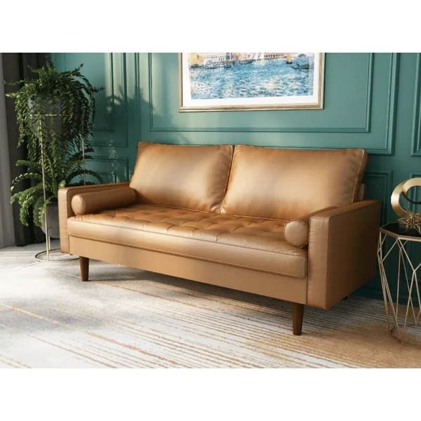 Connie 70'' Vegan Leather Square Arm Sofa | Wayfair North America