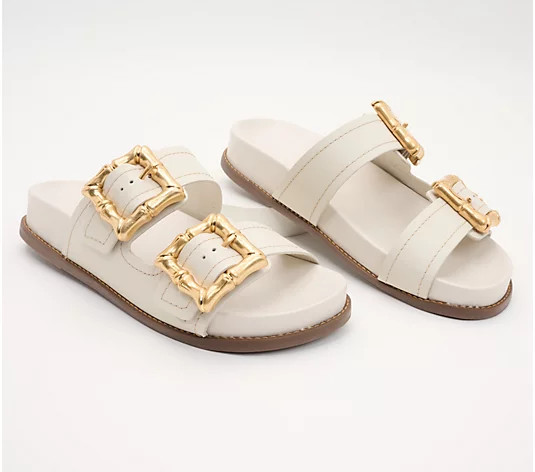 Schutz Leather Buckle Sandals - Enola Sporty | QVC