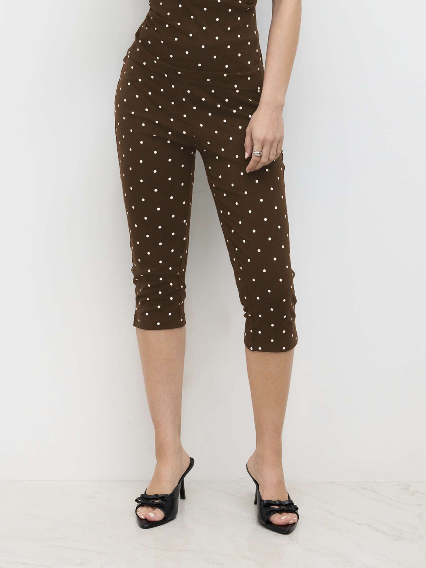 Polka Dot Stretch Capri | Cider