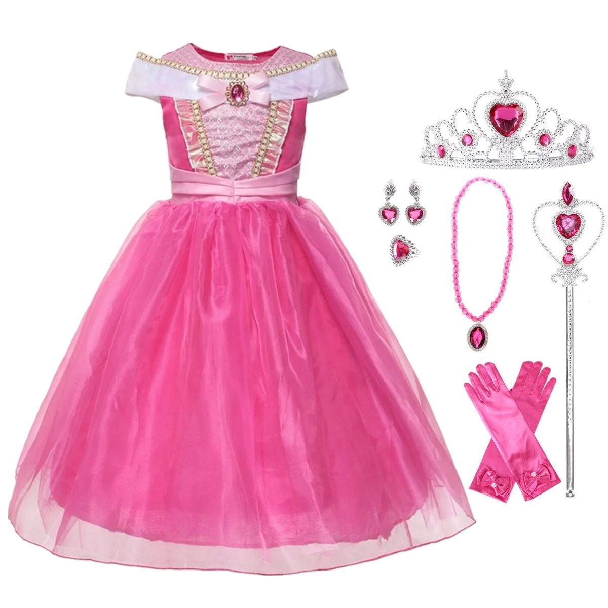 HAWEE Aurora Princess Dress Party Toddler Girl Halloween Aurora Costume Deluxe Beauty Cosplay Out... | Walmart (US)