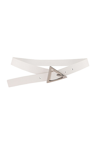 Bottega Veneta Leather Belt in White | FWRD 