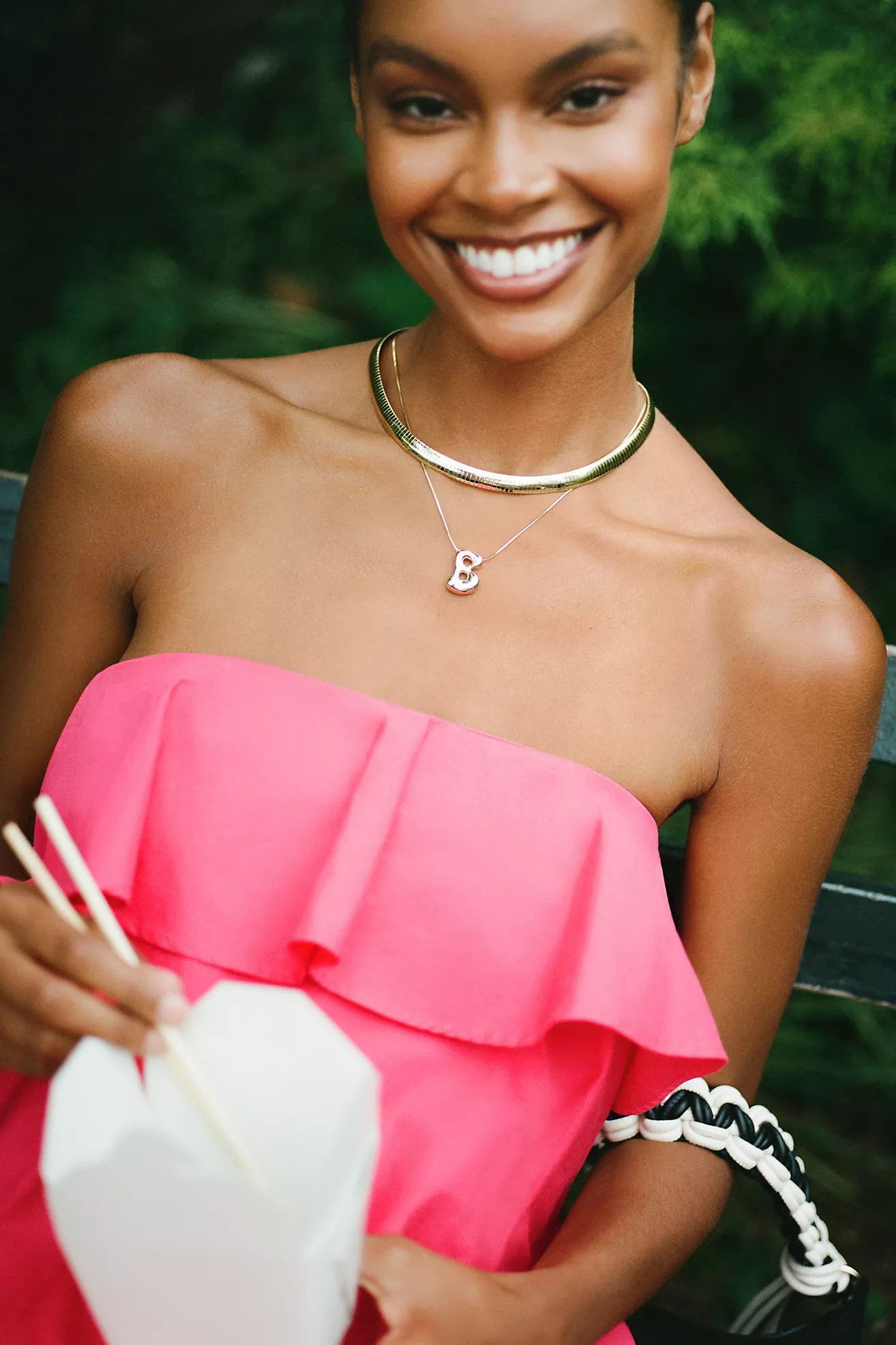 Bubble Letter Monogram Necklace | Anthropologie (US)