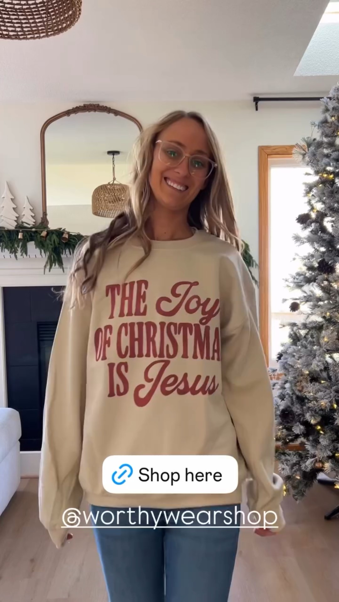 @worthywearshop has the cutest Christmas sweatshirts! I sized up one size to a medium for an oversized fit :) 

#LTKootd #LTKgrwm #LTKHoliday