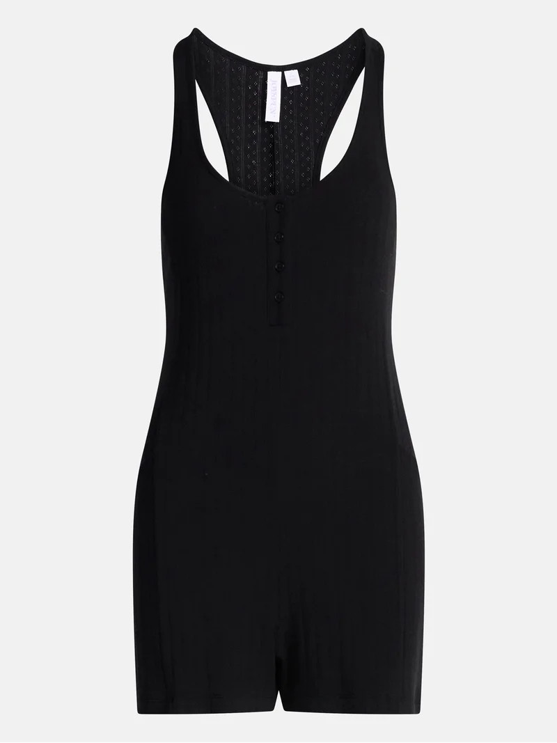 Joyspun Women's Pointelle Sleepwear Romper, Sizes XS-3X | Walmart (US)