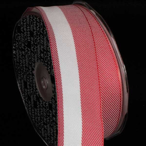 Red and White Stripe Wired Craft Ribbon 1.5" x 54 Yards | Christmas Central