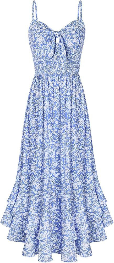 GRACE KARIN Womens Maxi Floral Sundresses Summer Beach Boho Dress Spaghetti Strap Dresses Casual ... | Amazon (US)
