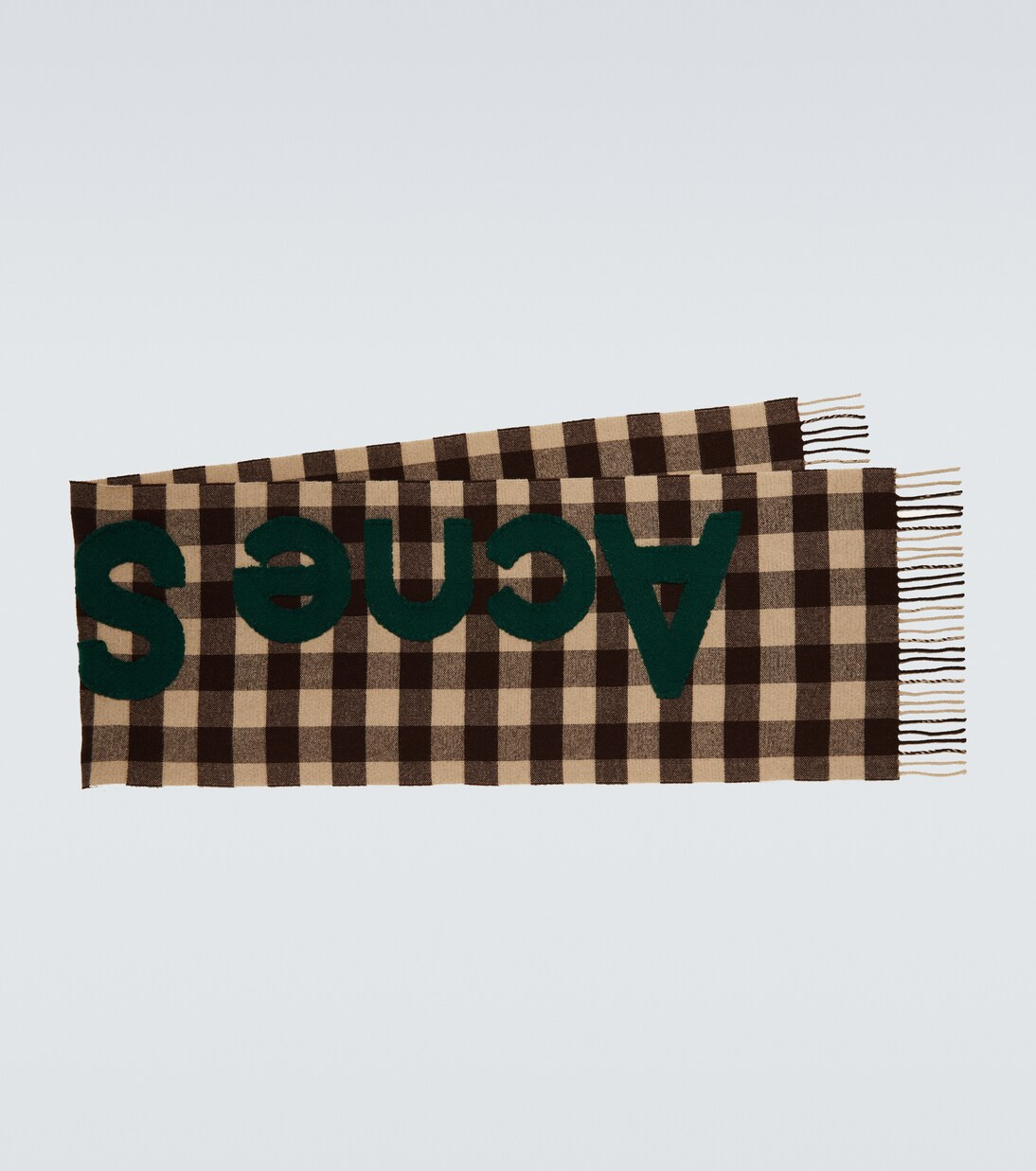 Logo checked wool-blend scarf | Mytheresa (INTL)