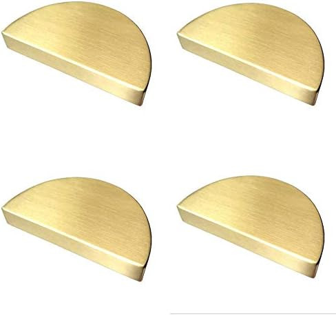 QOGRISUN 2-Pack Solid Brass Half Moon Cabinet Pulls, Gold Drawer Dresser Handles, Copper Kitchen Har | Amazon (US)