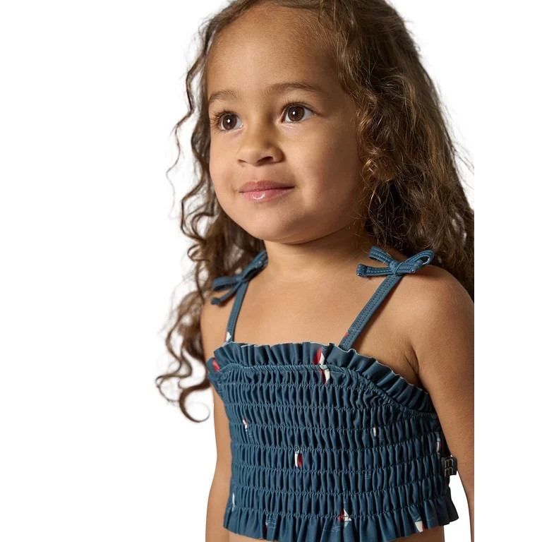 Modern Moments by Gerber Toddler Girl Smocked Top Tankini with Ruffle Set, 2-Piece, Sizes 12M - 5... | Walmart (US)