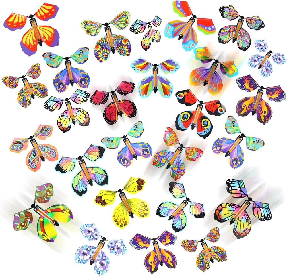 LOMIMOS 20PCS Flying Butterfly, Magic Wind Up Butterfly Toy Gift for Kids Surprise Explosion Box ... | Amazon (US)