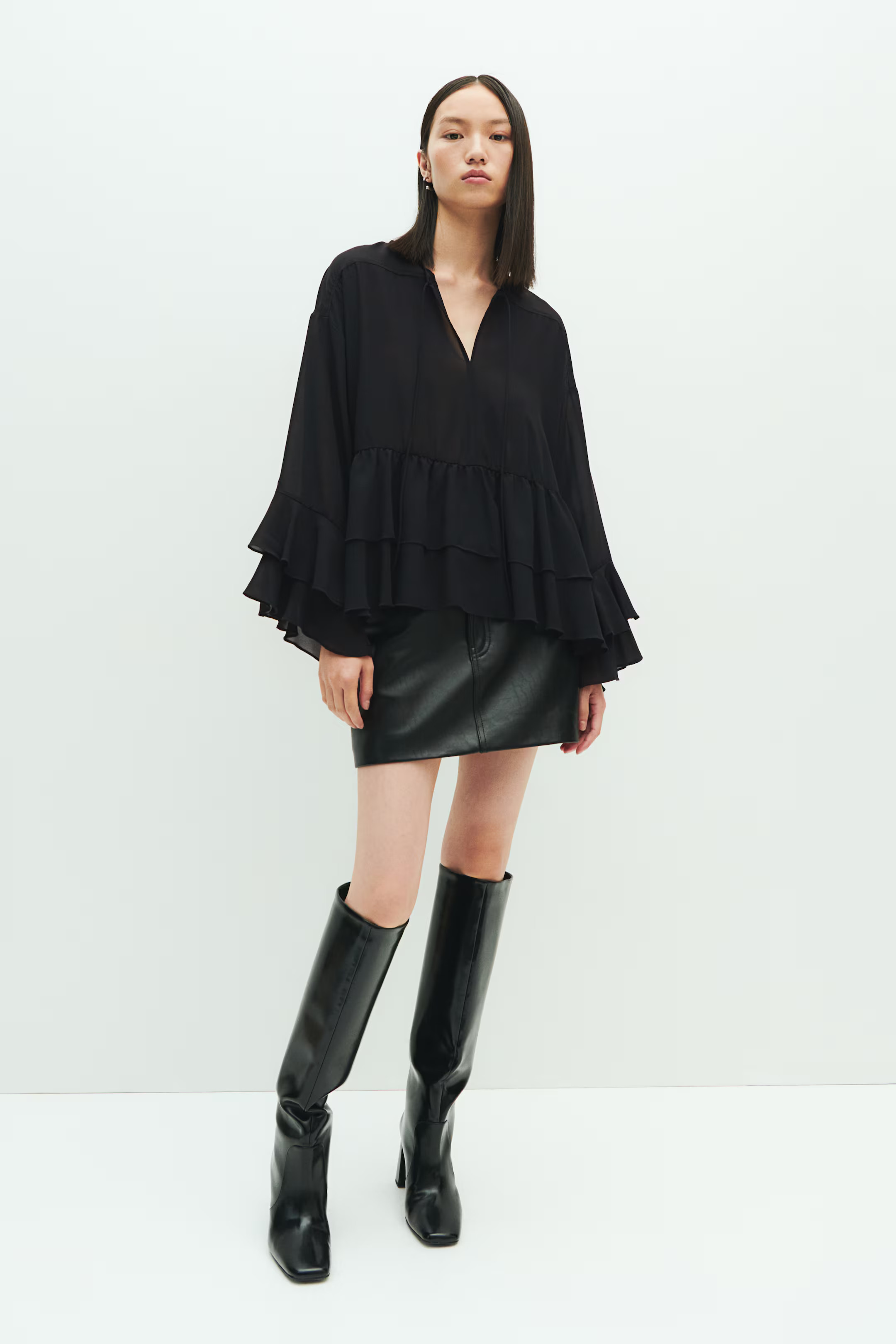 Flounced Chiffon Blouse | H&M (US + CA)