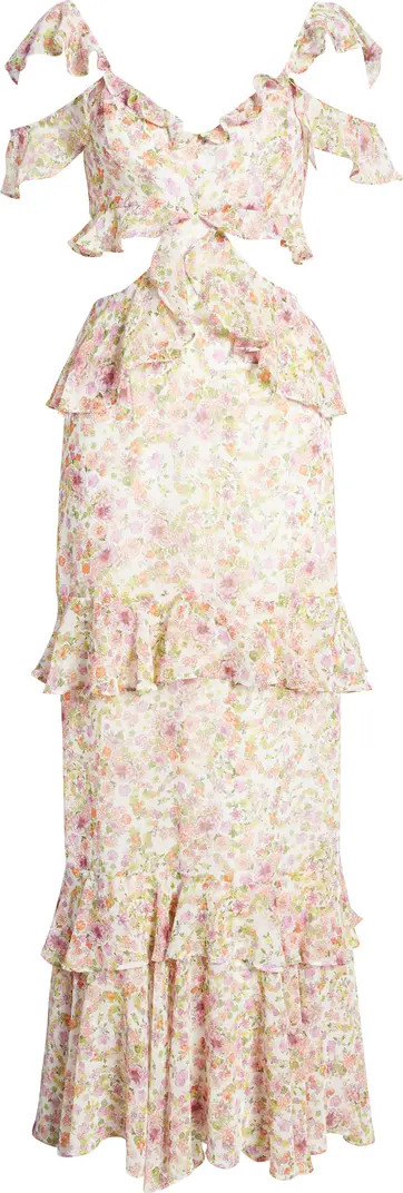 WAYF The Lavina Floral Cutout Ruffle Dress | Nordstrom | Nordstrom