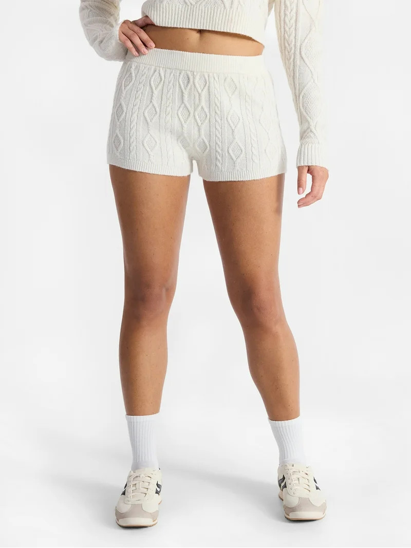 No Boundaries Sweater Shorts, 1.5'' Inseam, Women's | Walmart (US)