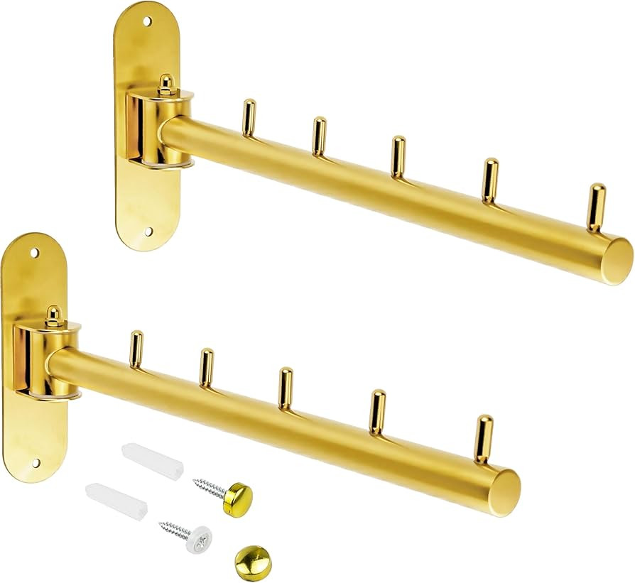 2-Pack Stainless Steel Wall Mounted Drying Rack, Clothes Rack,180-Degree Swing Arm Space Saving H... | Amazon (US)