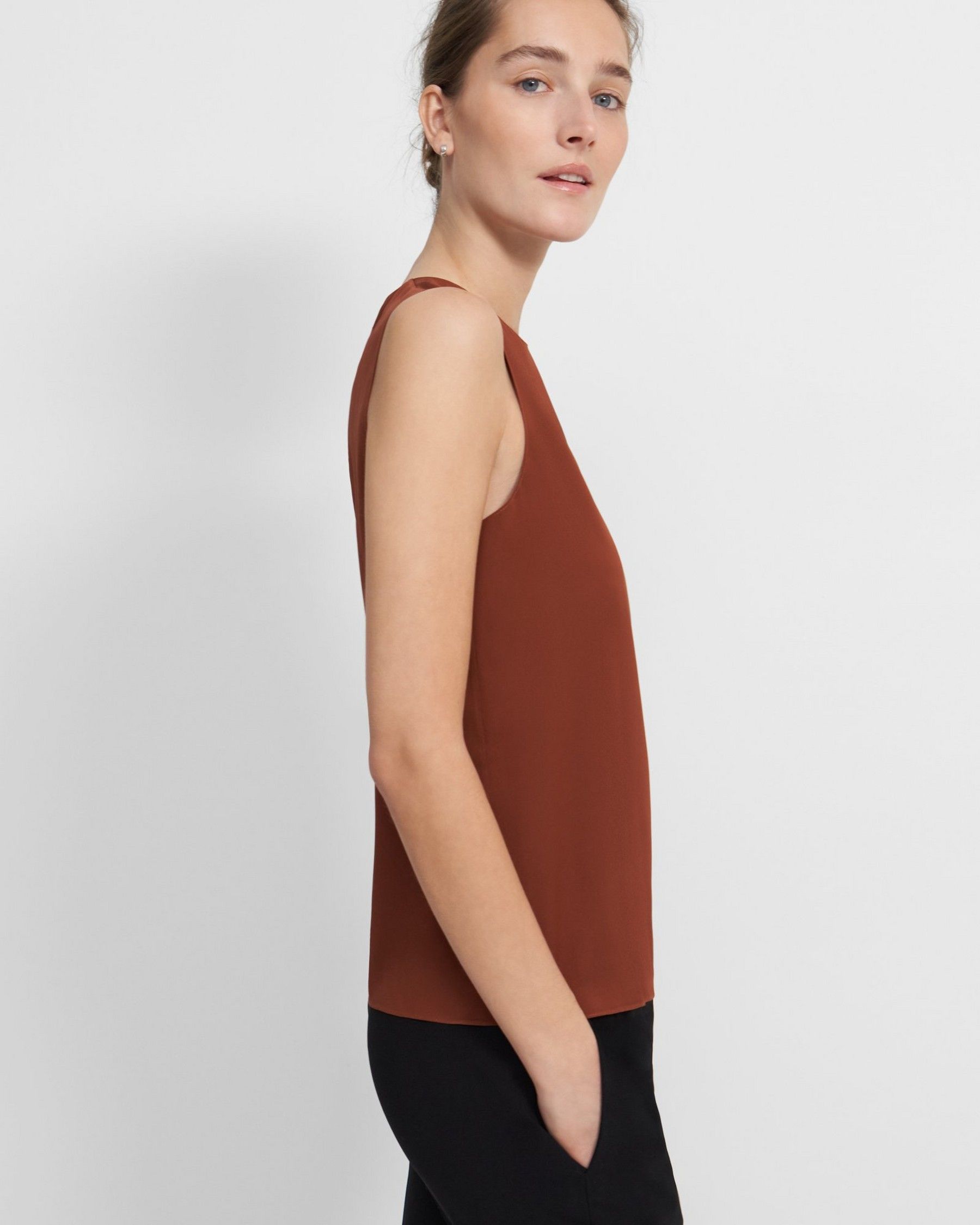 Shell Top in Stretch Silk | Theory