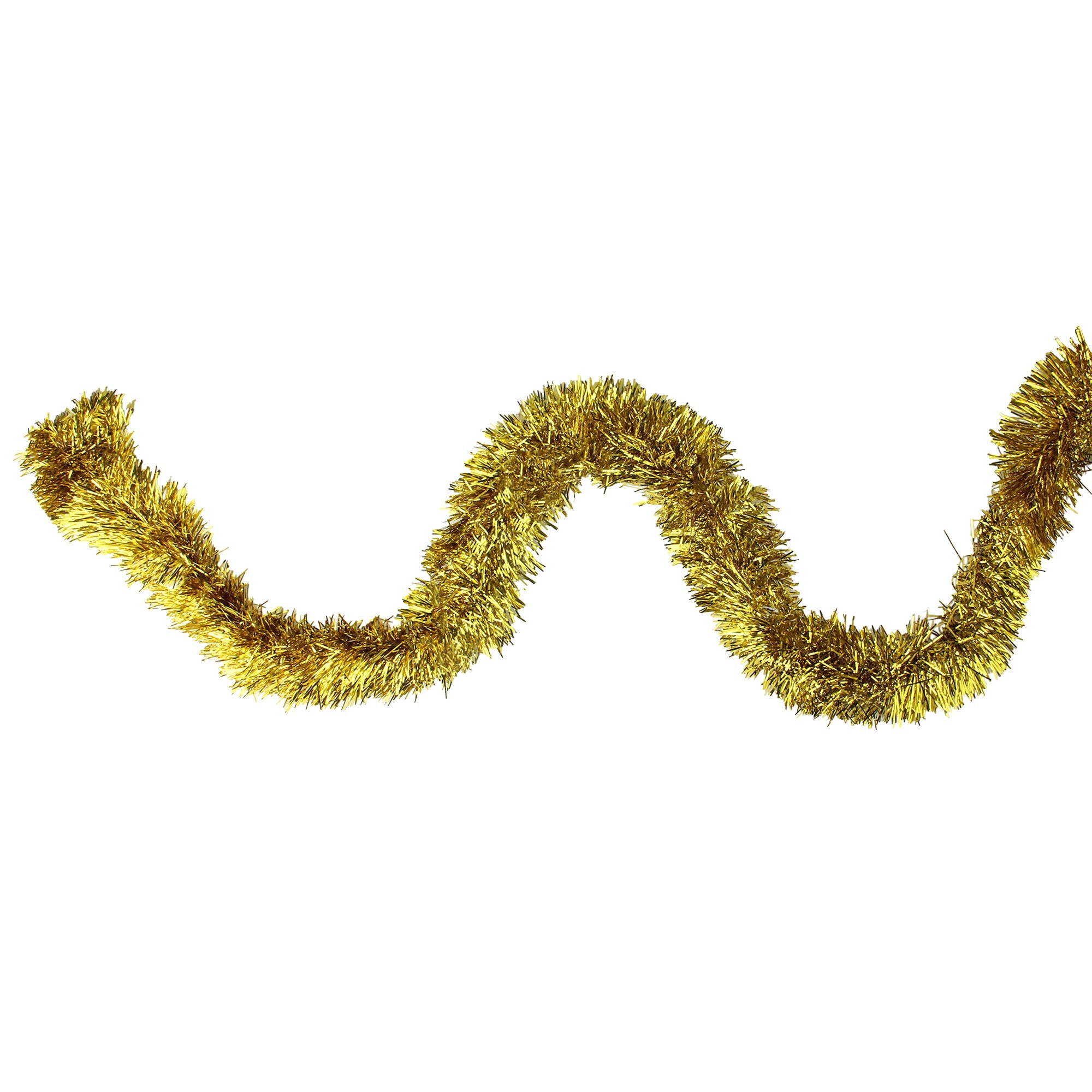 50' x 4" Shiny Gold Traditional Christmas Foil Tinsel Garland - Unlit | Bed Bath & Beyond