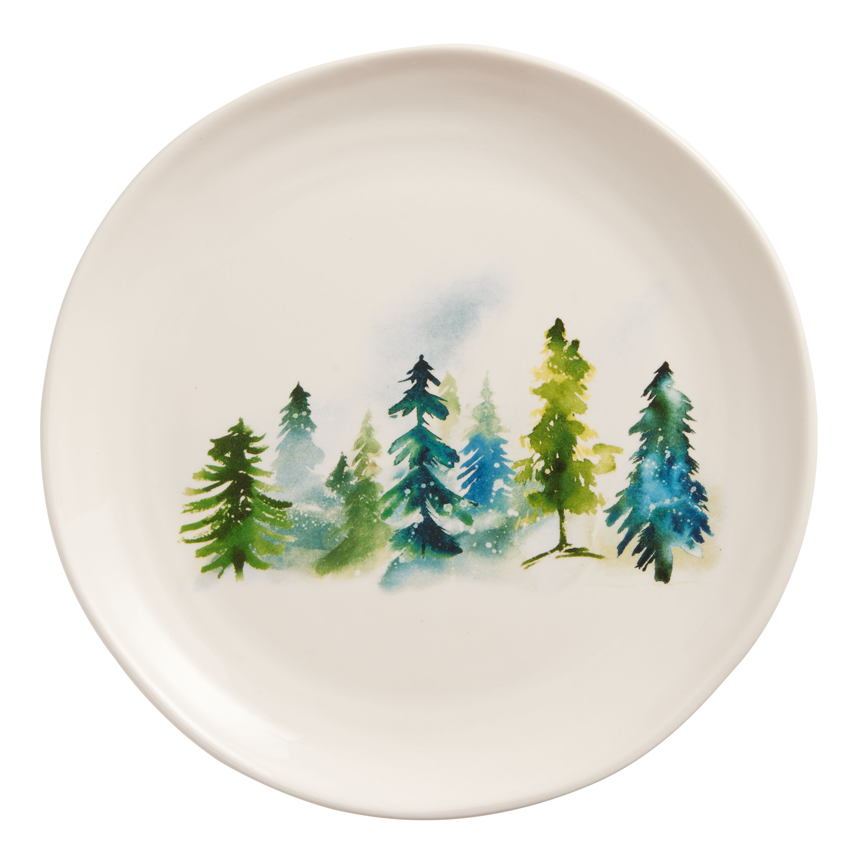 Watercolor Winter Tree Salad Plate | World Market
