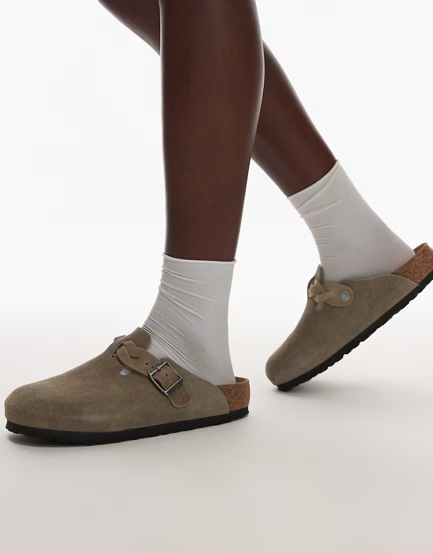 Birkenstock braided Boston clog in taupe-Neutral | ASOS (Global)