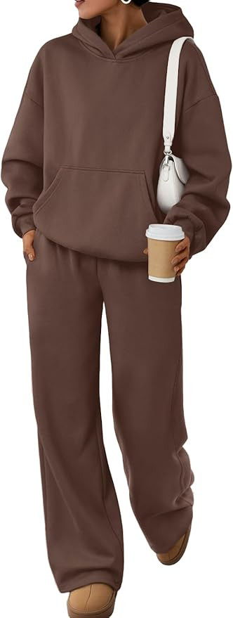 Trendy Queen 2 Piece Lounge Sweat Sets Plus Size Fall Fashion Matching Sweatsuits Wide Leg Pants ... | Amazon (US)