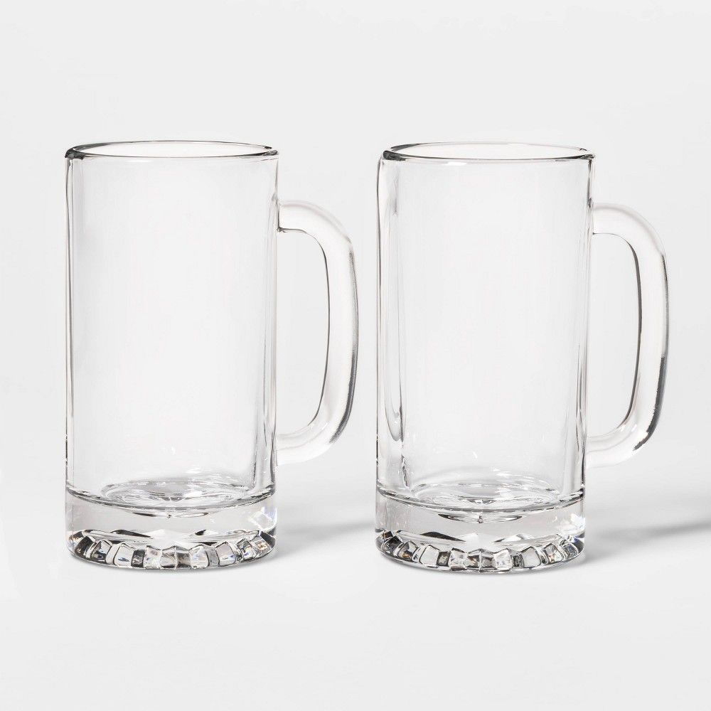 16oz 2pk Glass Beer Mugs - Threshold | Target