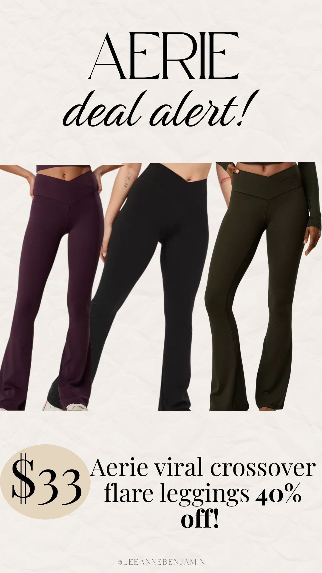 Aerie deal alert- viral flare leggings are 40% off! only $33 today!  

 #LTKfitnessgoals #LTKActive #LTKSaleAlert