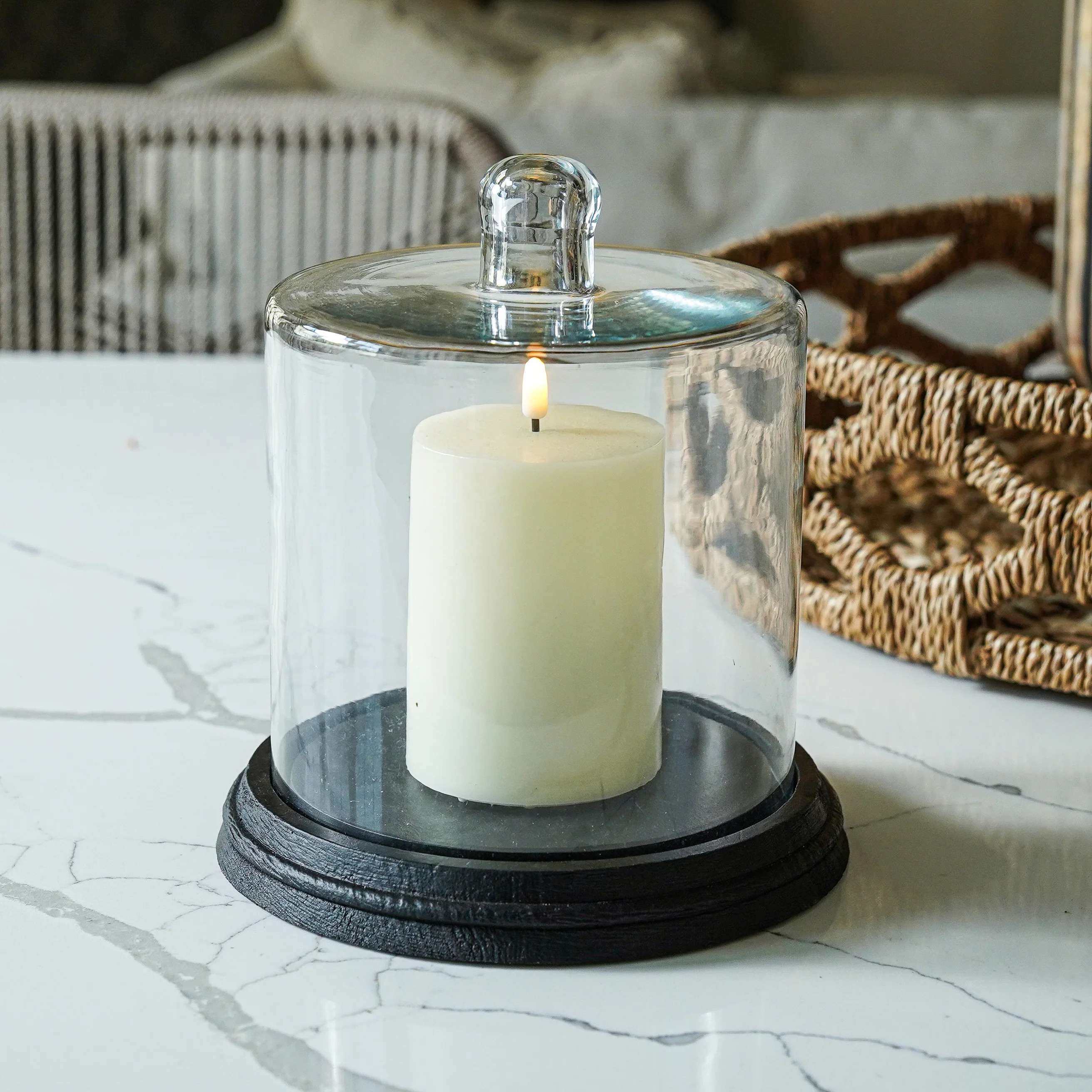 Cloche with Black Wood Base | MJHome