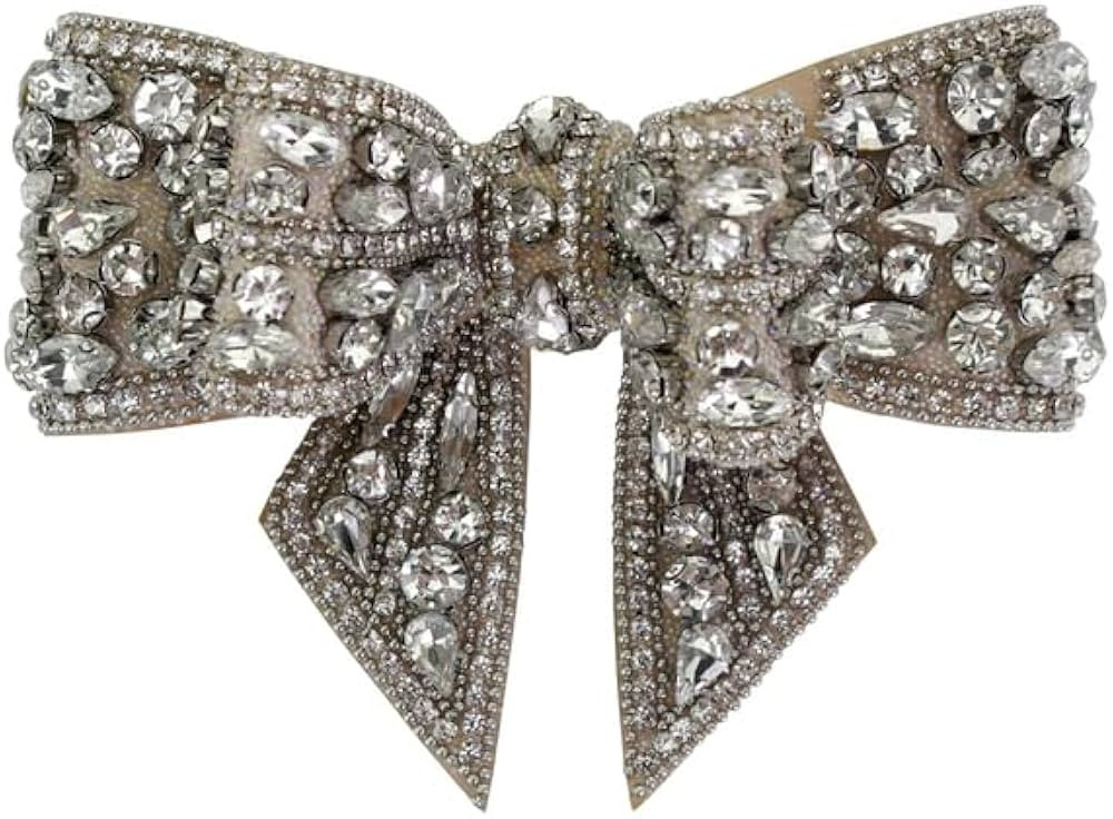 2pcs Rhinestone Crystal Applique DIY Bow Tie Knot Sew on Patch for Shoes Bags Hats Clothes Access... | Amazon (CA)