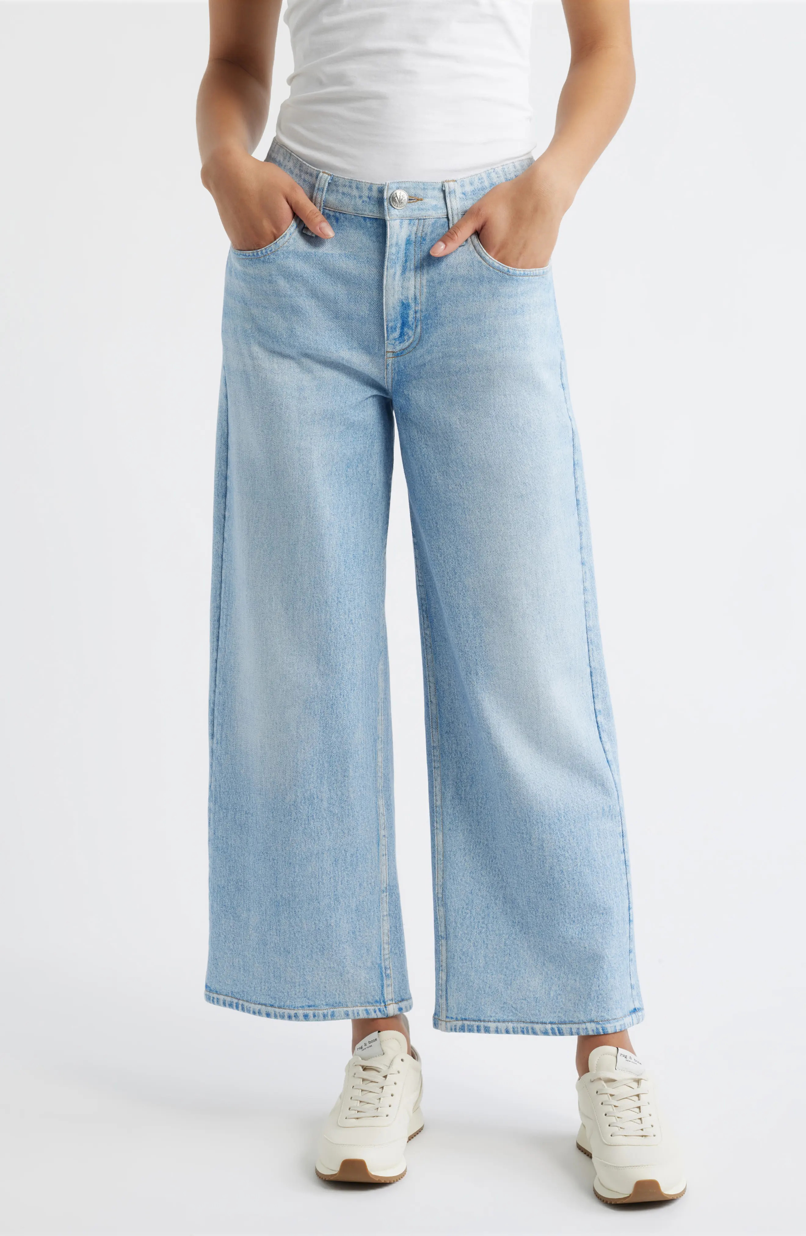 rag & bone rb Miramar Andi Wide Leg Cotton Terry Pants (Women) | Nordstrom | Nordstrom
