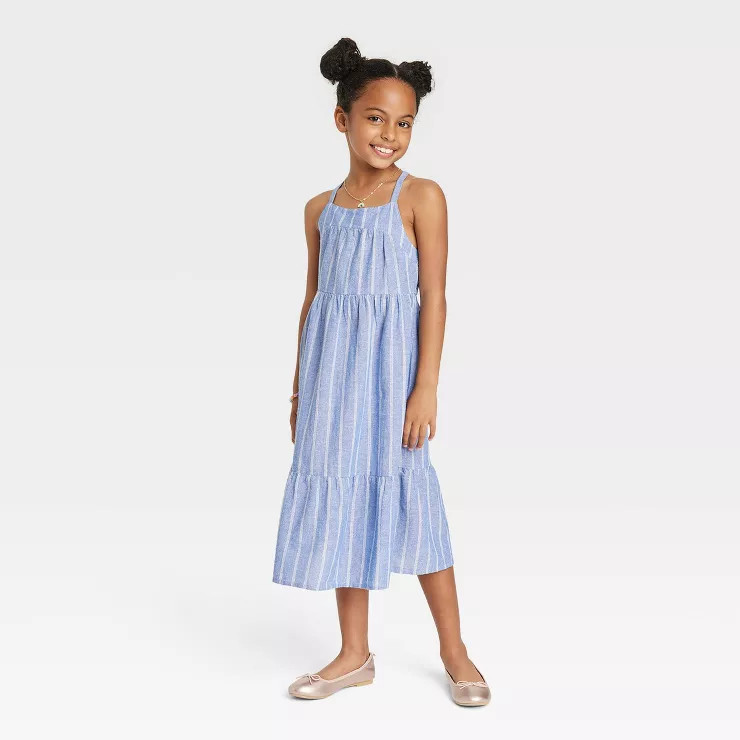 Girls' Sleeveless Tired Midi Dress - Cat & Jack™ | Target