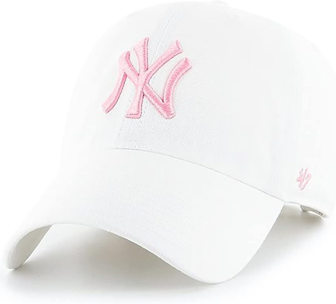 New York Yankees White Pink Clean Up Adjustable Hat, Adult One Size Fits All | Amazon (US)