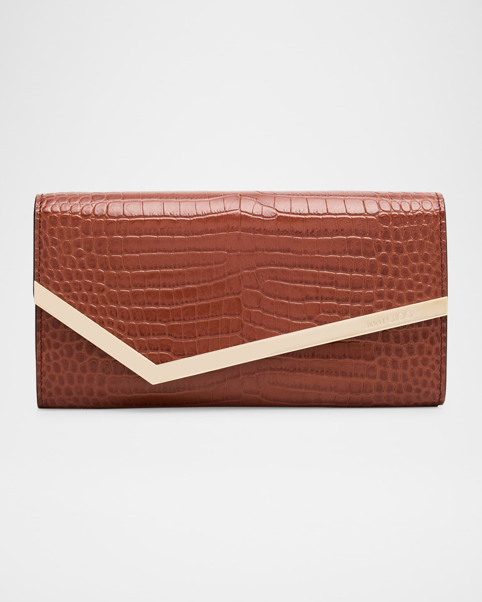 Emmie Embossed Leather Clutch Bag | Neiman Marcus