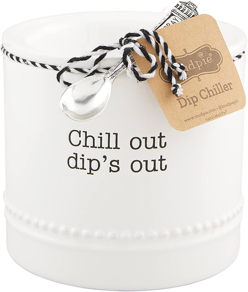 Mud Pie Circa Dip Chiller, White, assembled 5" x 4.5" dia | Amazon (US)