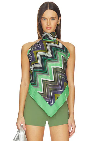 Top in Green Chevron Multi | Revolve Clothing (Global)