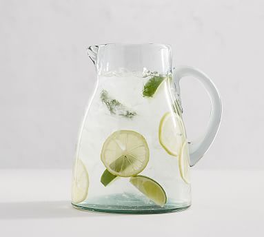 Santino Handcrafted Recycled Glass Pitcher | Pottery Barn (US)