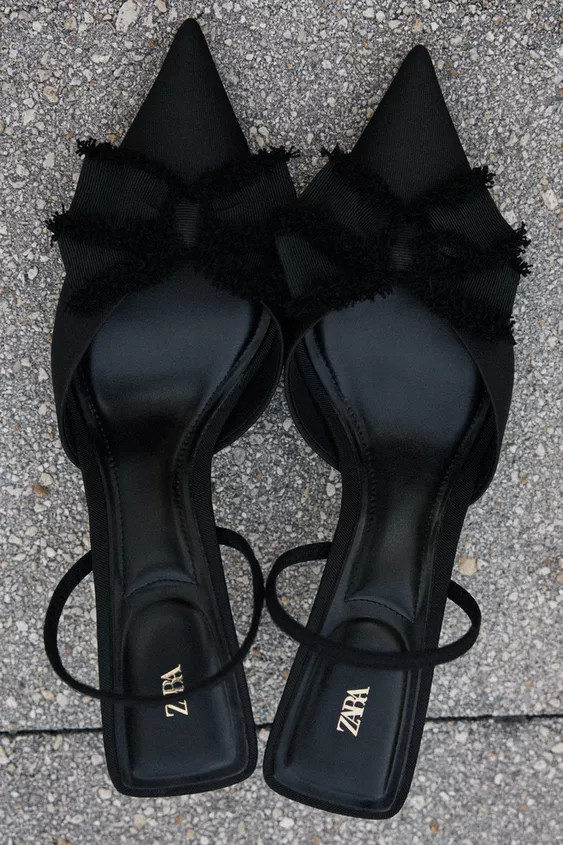 SLING BACK BOW HEELS | Zara US