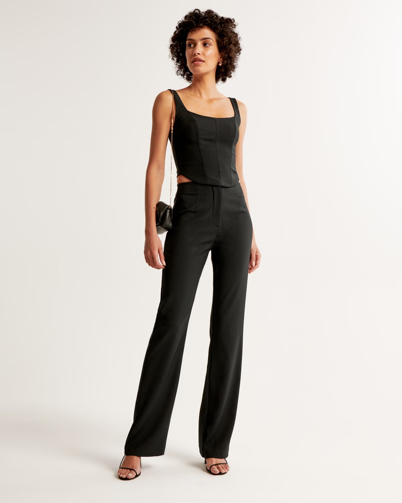 High Rise Slim Boot Trouser | Abercrombie & Fitch (UK)