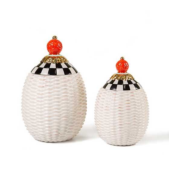 MacKenzie-Childs | Courtly Basket Weave Canisters -Set of 2 | MacKenzie-Childs